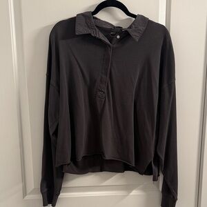 Aerie Charcoal Button-Up Shirt